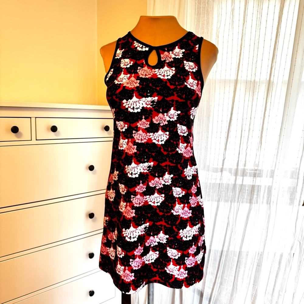 Muumuu Keyhole Dress red/black size M - Picture 2 of 7